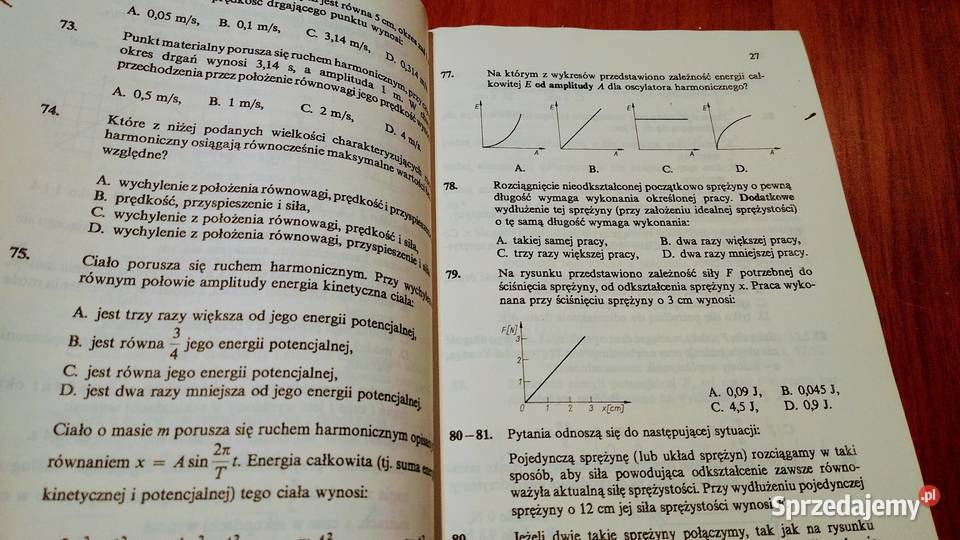 500 pytań testowych z fizyki szkół średnich Gdańsk sprzedam