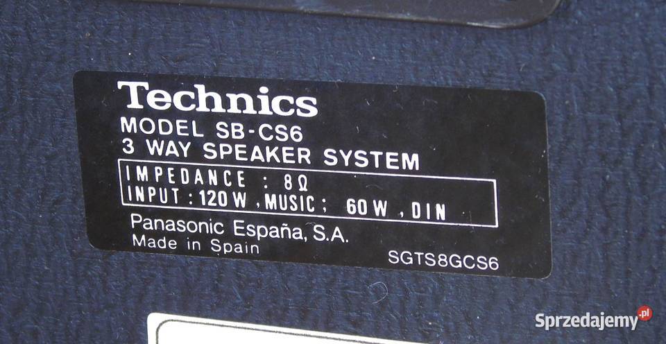 Kolumny Technics SBCS6 2x 120 wat DOSTAWA podkarpackie Jasło