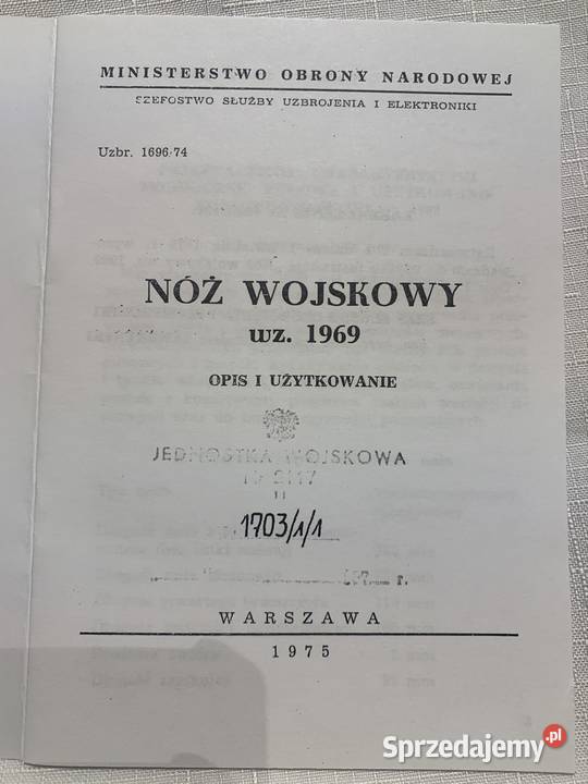 Nż wojskowy WZ 1967 opis i użytkowanie KOPIA Kalisz