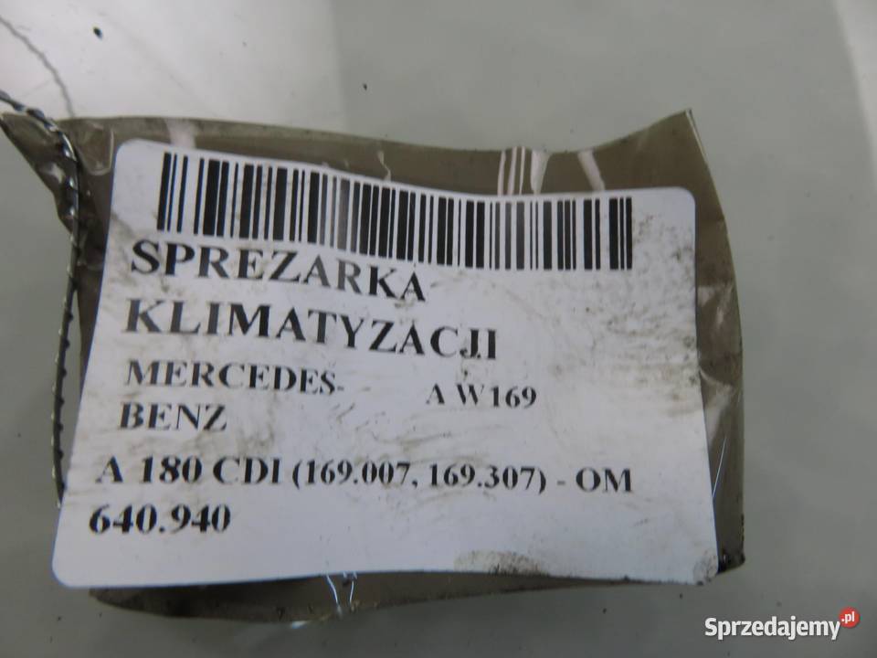 KOMPRESOR KLIMATYZACJI MERCEDES A W169 20 CDI Kompresory klimatyzacji sprzedam