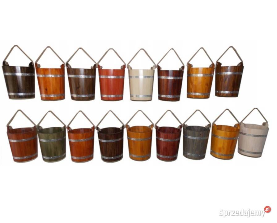 Wiaderko drewniane ozdobne do studni wiadro cudo Dębica