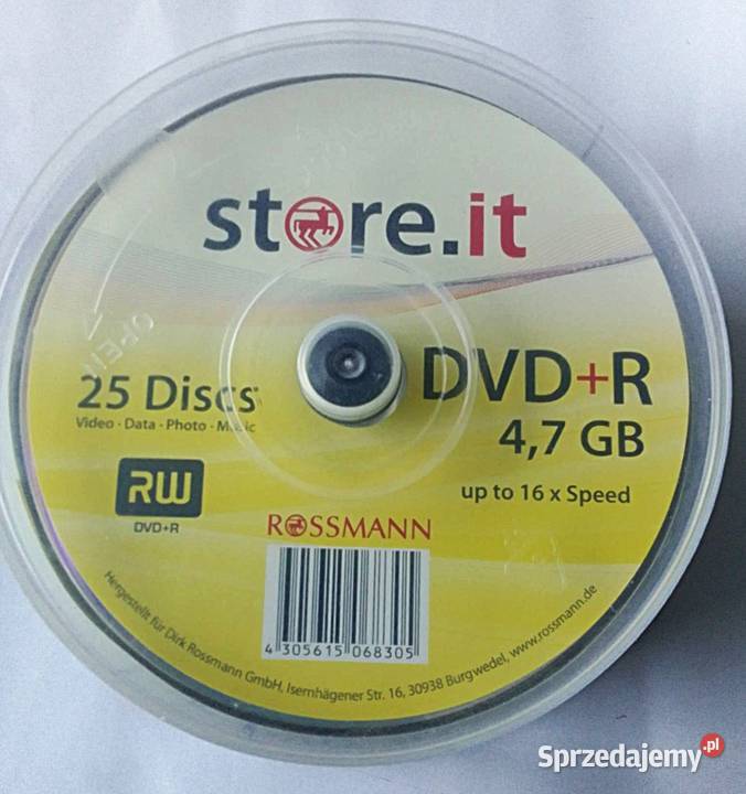 PŁYTA storeit DVDR 47 GB 16 x Speed 25 Cakebox Rewal