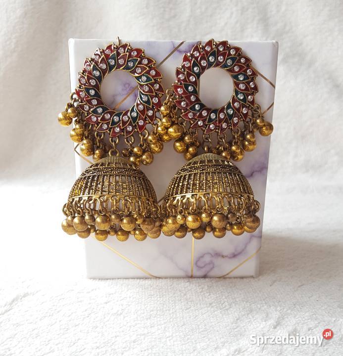 Kolczyki indyjskie pakistańskie jhumki duże Szczecin