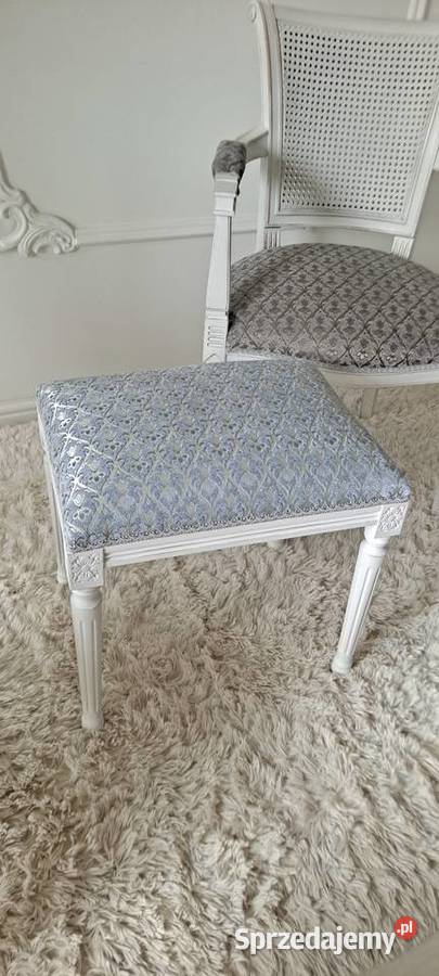 Stylowy fotel rafia pufa stołek ornament Szczecin sprzedam