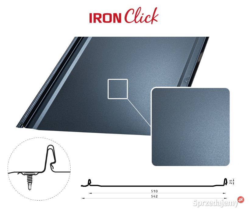 Budmat Panel dachowy IRON Click na Rąbek stojący Kłobuck sprzedam