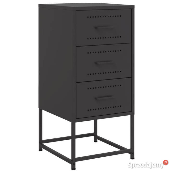 Szafki nocne 2 czarne 36x39x78 stal WM846579 mazowieckie Warszawa
