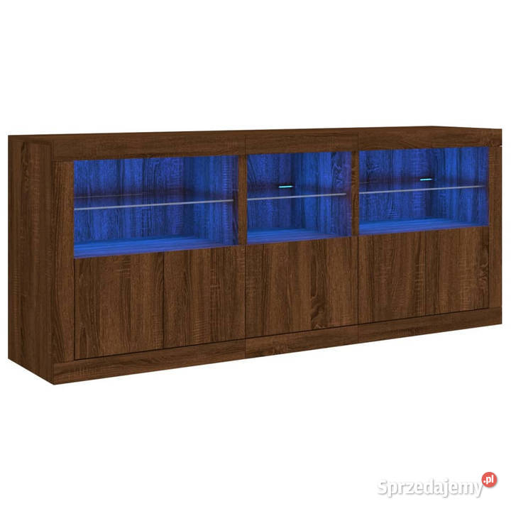 Szafka z oświetleniem LED brązowy dąb 162x37x67 Pozostałe mazowieckie Warszawa