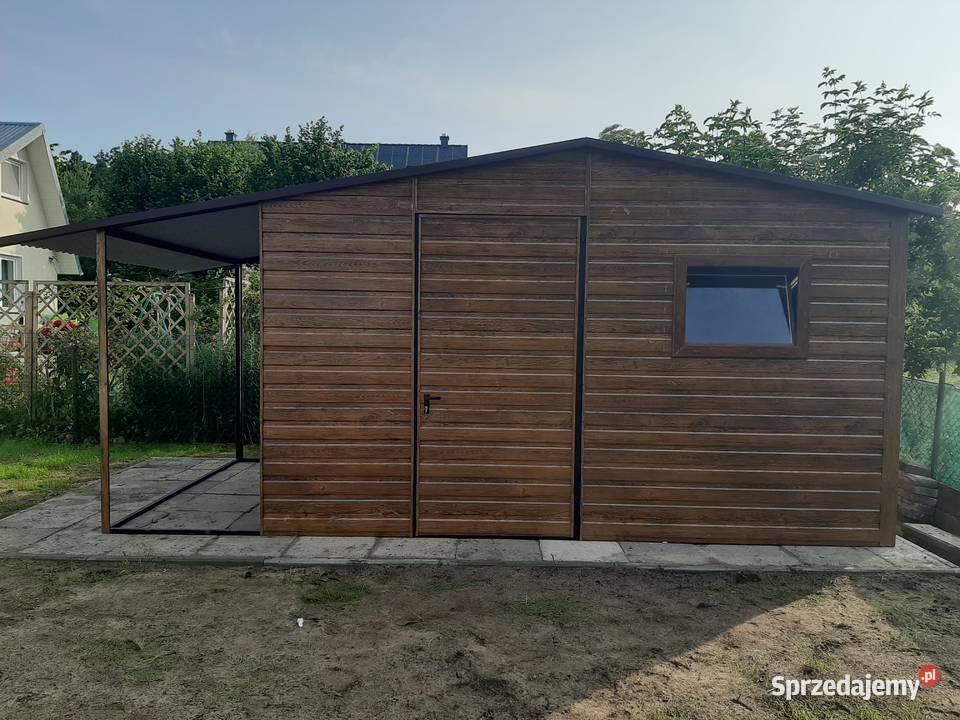 Żółty Garaż Blaszany Ogrodowy Magazyn Schowek Brodnica