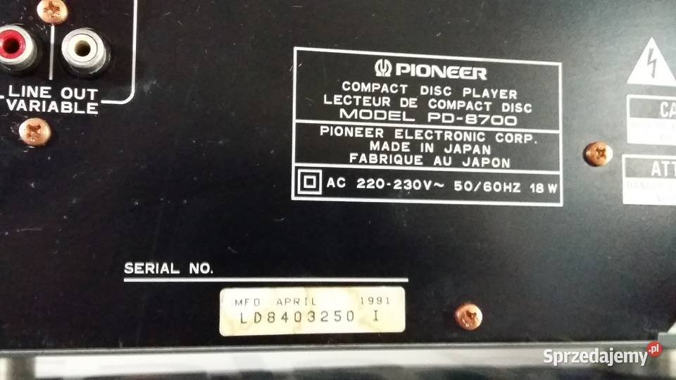 Referencyjny odtwarzacz CD Pioneer PD 8700 z mazowieckie Warszawa