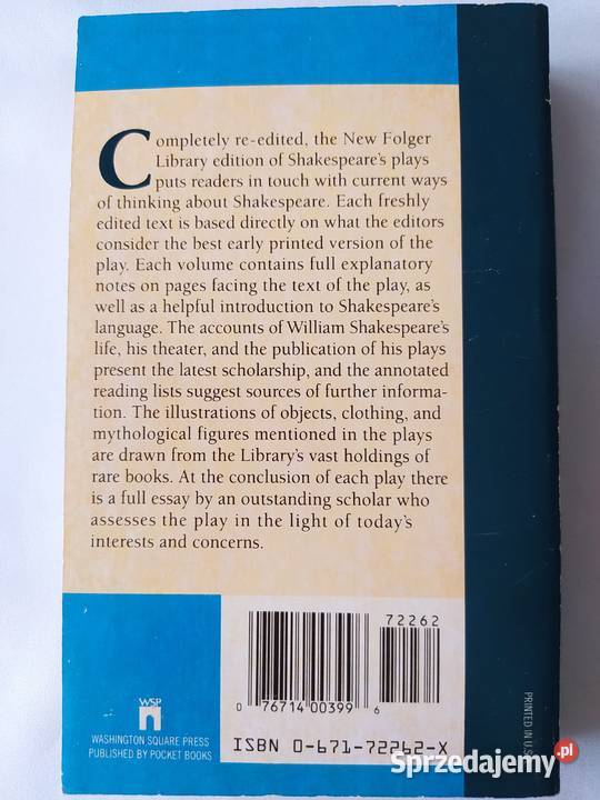Hamlet William Shakespeare FOLGER SHAKESPEARE Hajnówka