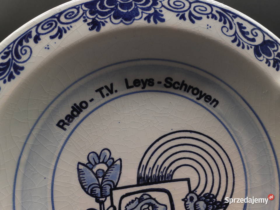 Duża holenderska popielniczka Delft Blue