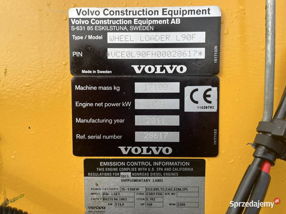 Ladowarka kolowa VOLVO L 90 F 16988h Warszawa