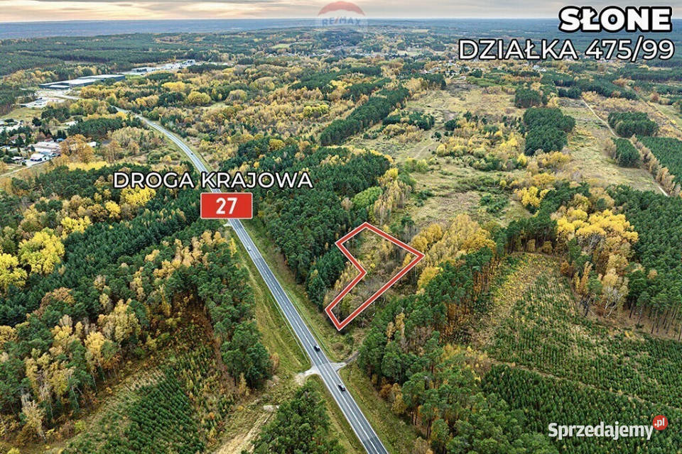 Na sprzedaż działka drodze 27 z MPZG Sprzedaż lubuskie Słone