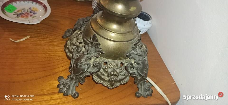 lampa z mosiądzu i porcelany Gdańsk