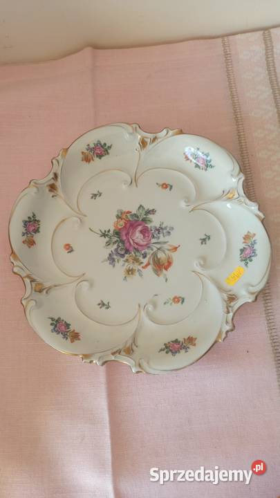 Patera z różą i tulipanem Ilmenau Made in Porcelana i szkło pomorskie