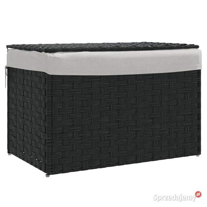 vidaXL Kosz na pranie z pokrywą czarny 555x35x34 Warszawa