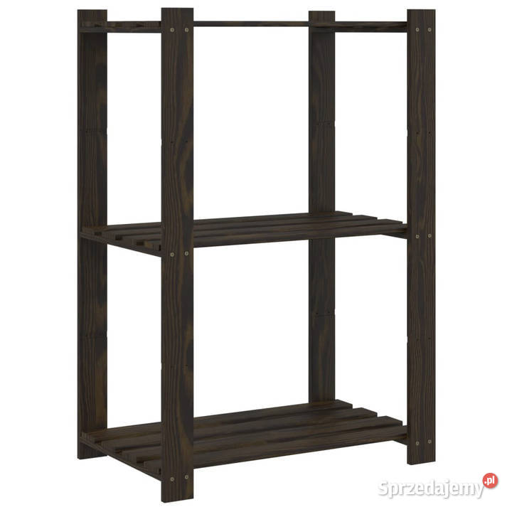 Regał z 3 półkami czarny 60x38x90 lite drewno sprzedam