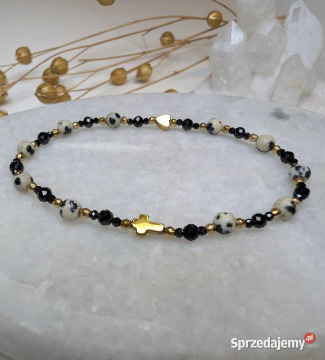 Bransoletka różaniec kamienie czarny turmalin Elbląg