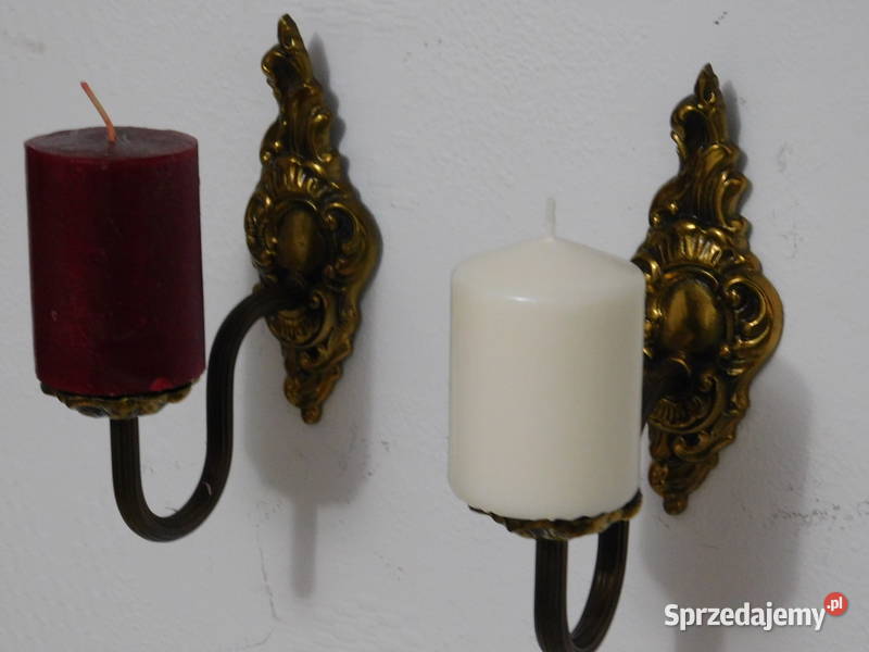 Świeczniki kinkiety mosiężne na ścianę 2 346 Szczecin