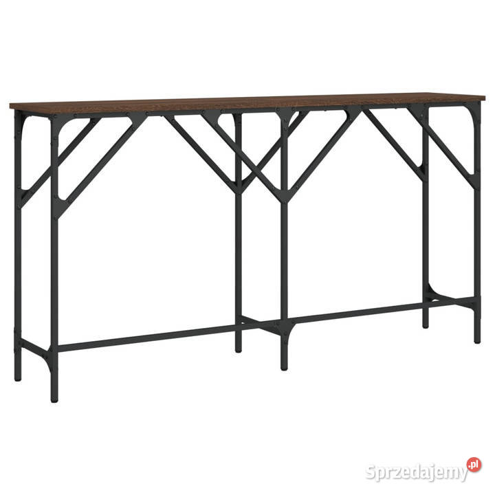 Stolik konsolowy brązowy dąb 140x29x75 WM837761 Warszawa