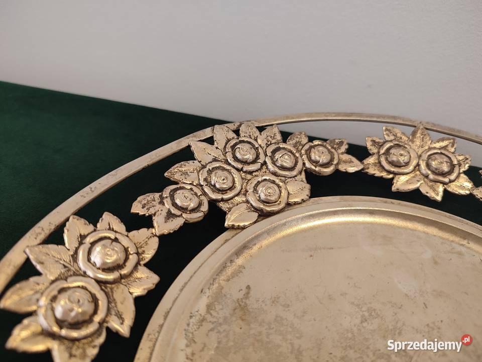 Piękna patera plater posrebrzana ażurowa Łódź