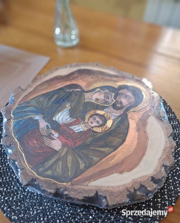 Obraz malowany ręcznie na plastrze brzozy Strzyżów