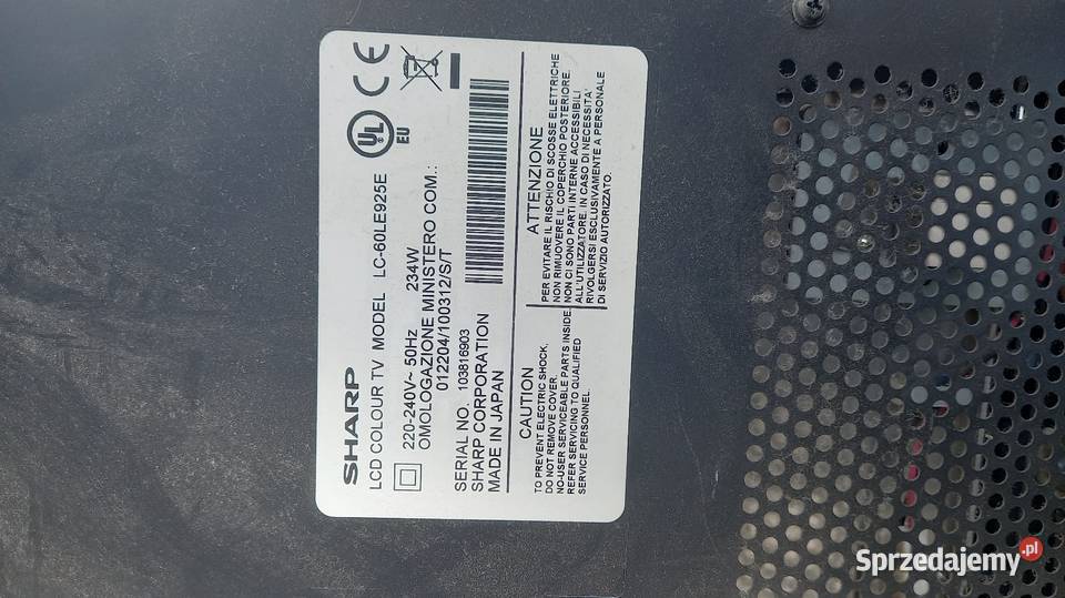 Telewizor Sharp LE 60 LE 925E Euro Kórnik sprzedam