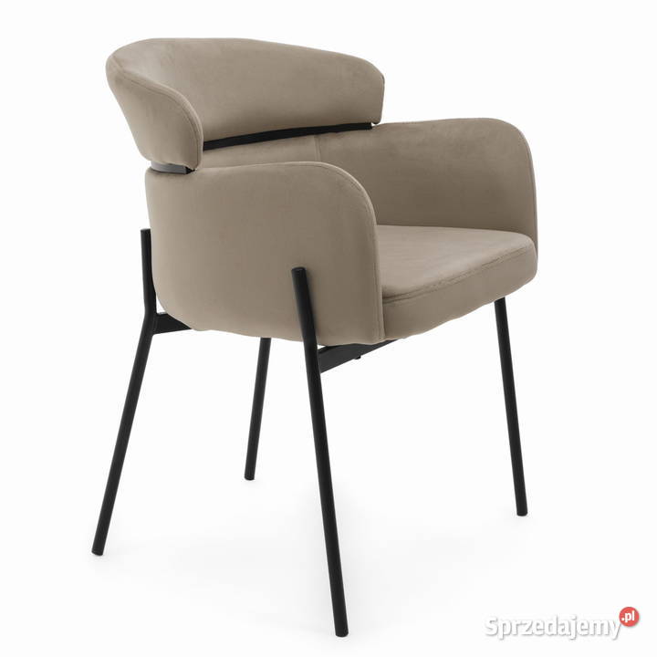 Krzesło Tapicerowane Bolzano Ciemnobeżowe Tarchały Małe
