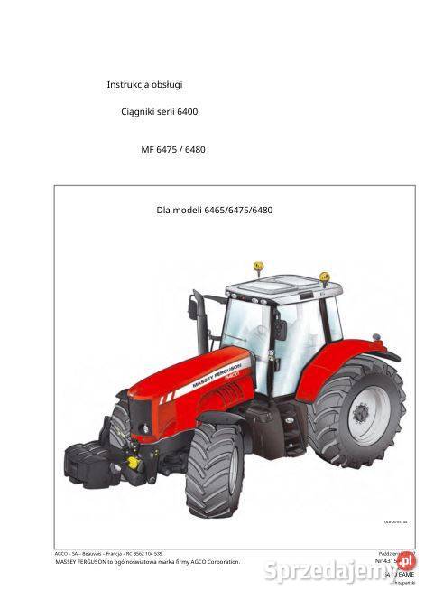 MF 6465 6475 6480 instrukcja obsługi świętokrzyskie Kielce