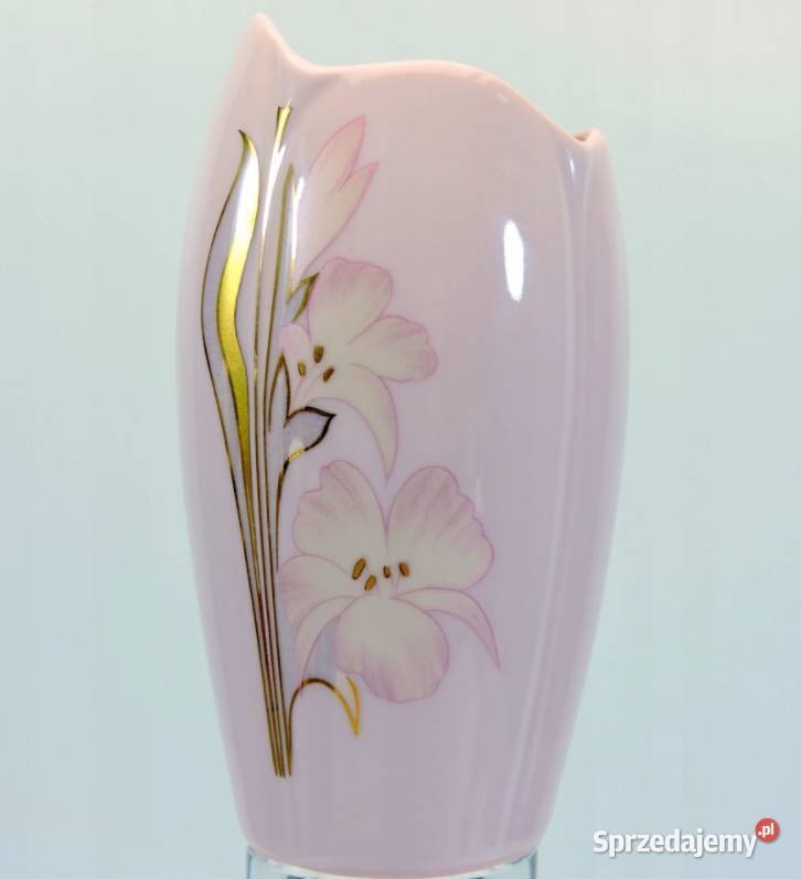 Wazonik z różowej porcelany RGK Latoszyn