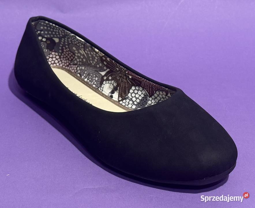 Czarne gładkie baleriny rozmiar 37 AKS5
