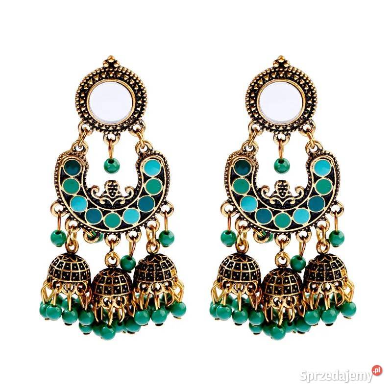 Kolczyki indyjskie jhumka boho hippie etno złoty sprzedam
