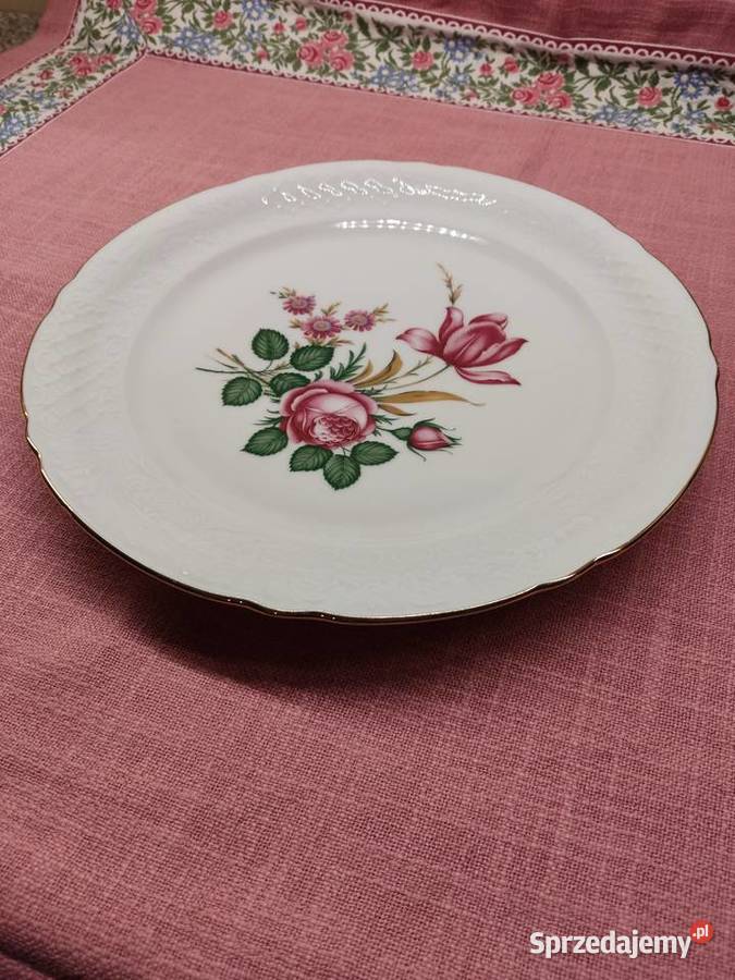 Talerz porcelanowy z kwiatowym wzorem Schumann Głuchołazy