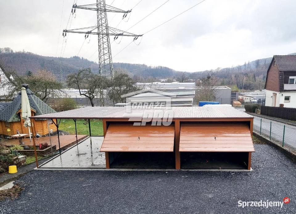 Garaż blaszany 6x6 3x6 wiata Brama uchylna GP132 Nowy Tomyśl