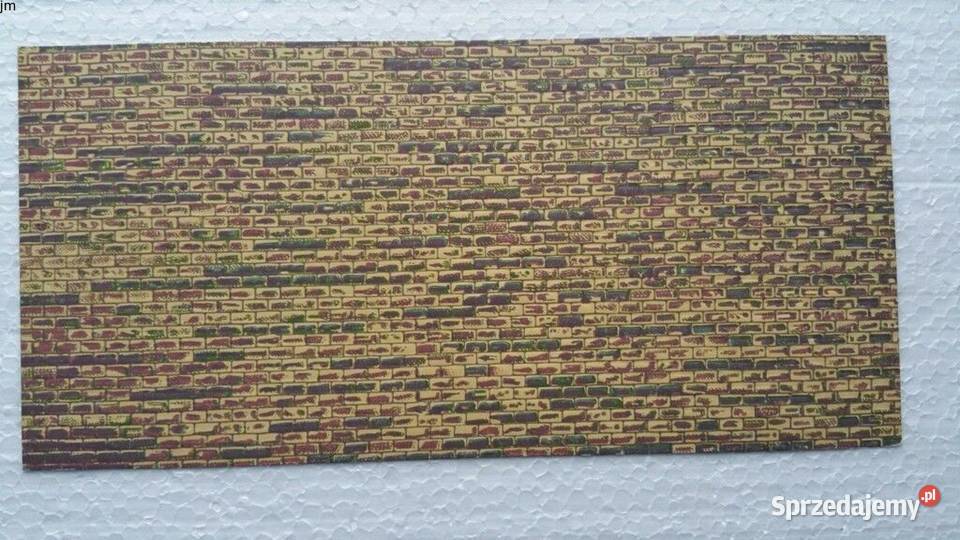 Imitacje muru na kartonie tłoczone do H0 TT N Kraków