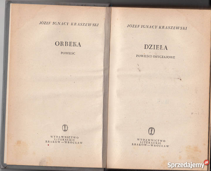 01645 ORBEKA JÓZEF IGNACY KRASZEWSKI sprzedam