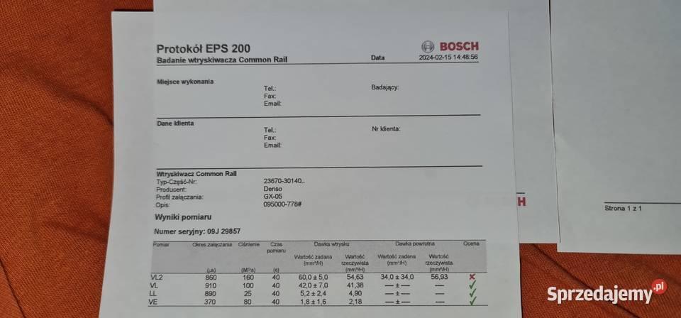 Wtryski 2367030140 Toyota Land Cruiser Hilux Katowice