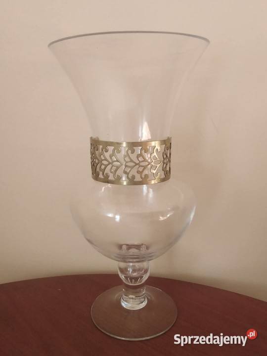 Wazon szklany z Mosiężną Klamrą Vintage Porcelana i szkło