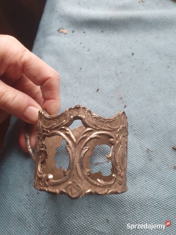 Metalowy uchwyt do szklanki stary rosyjski ZSRR Warszawa