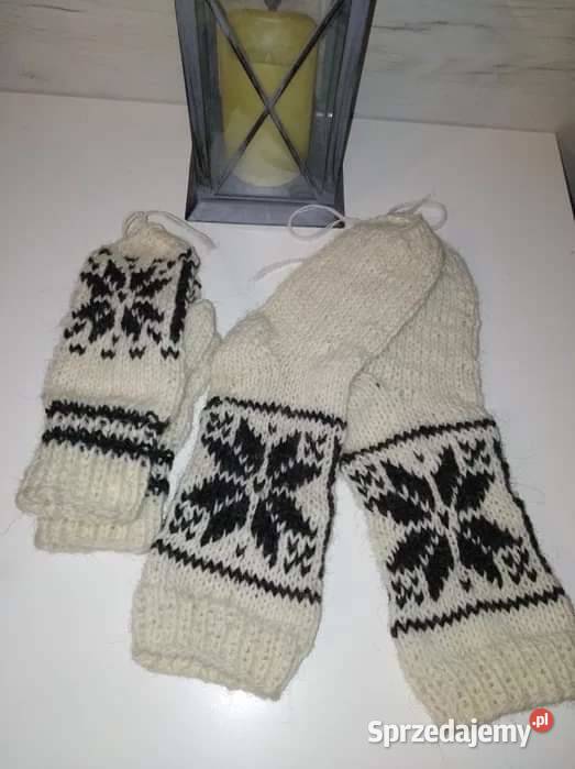 Swetry skarpety czapki rękawiczki wełniane małopolskie
