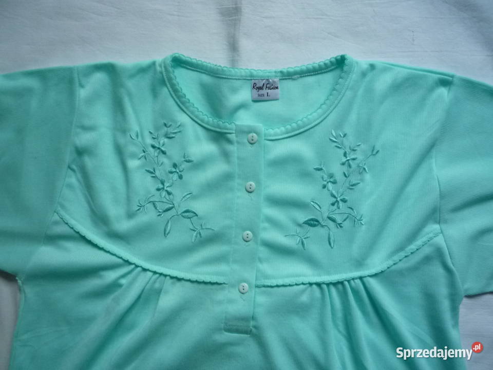 Nowa Royal Fashion 40L Turkusowa koszula nocna długi