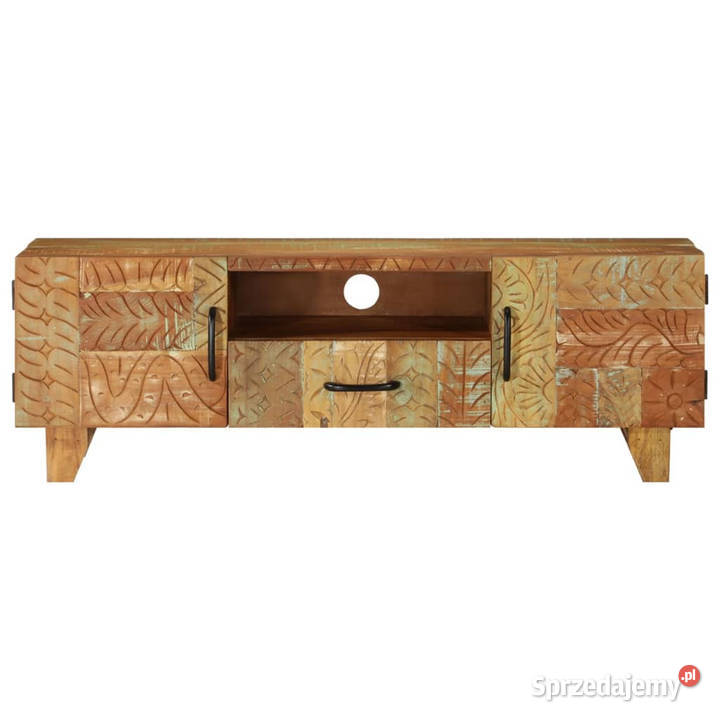 Ręcznie rzeźbiona szafka pod TV 120x30x40 drewno Warszawa