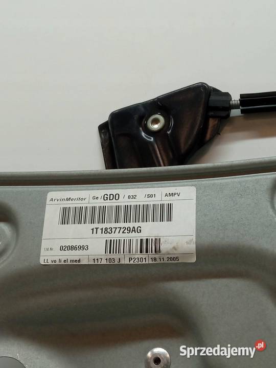 MECHANIZM SZYBY LEWY PRZÓD 1T0959701B VW świętokrzyskie