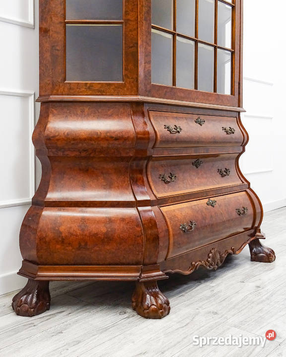 Wysoka WITRYNA drewniana NeoBarok 3 szuflady