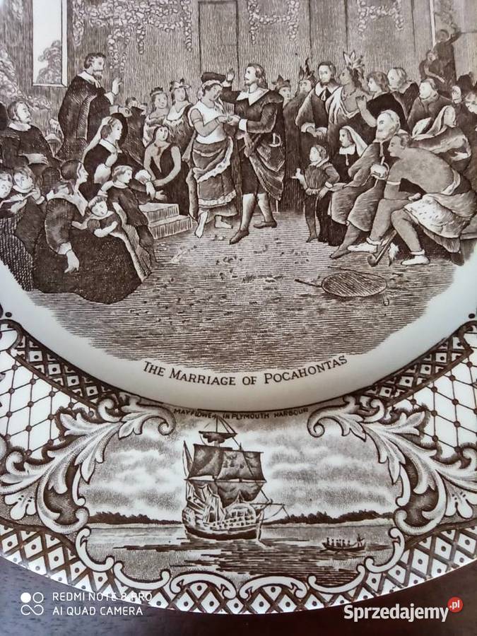 Patera z obrazem The Miriagge of Pocahontas Gdańsk