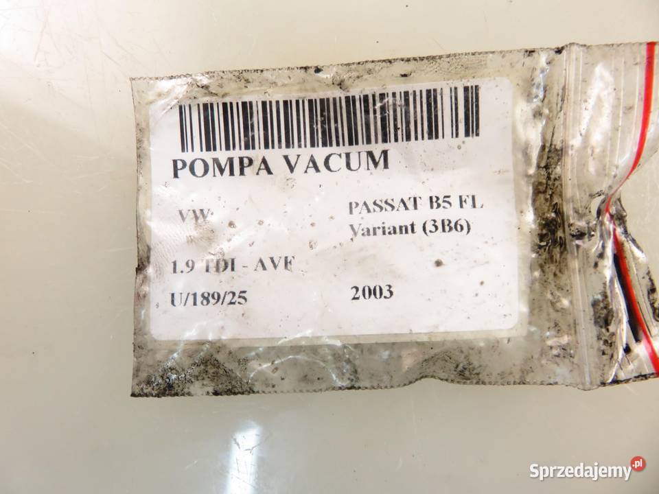 POMPA VACUM VW PASSAT B5 FL 19 TDI 038145209E osobowe Części samochodowe