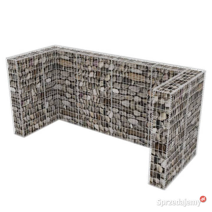 Gabion osłonowy na 3 kosze na śmieci stalowy
