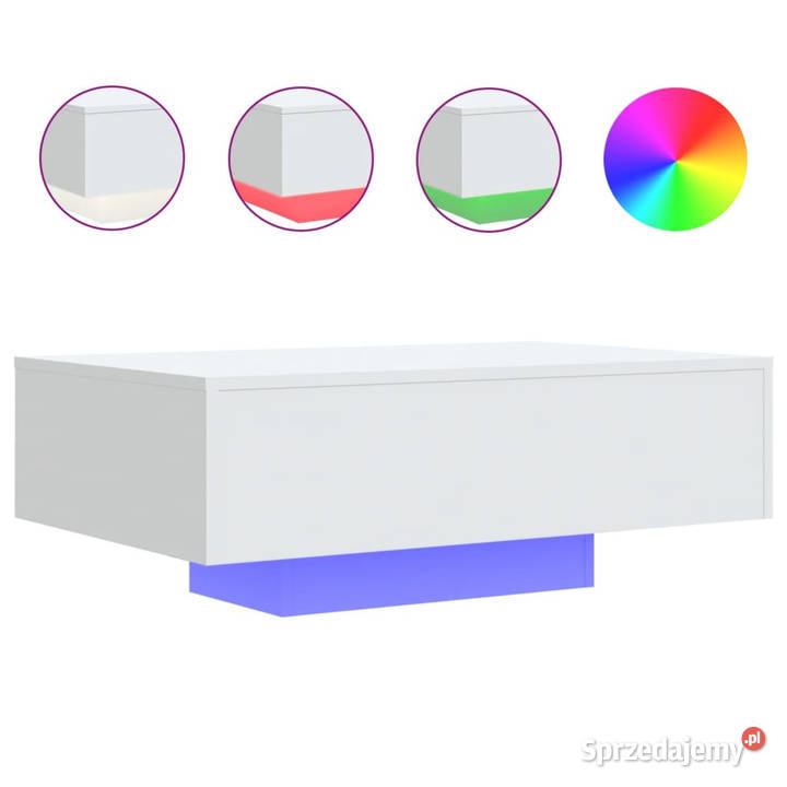 Stolik kawowy z oświetleniem LED biały 85x55x31 Warszawa sprzedam