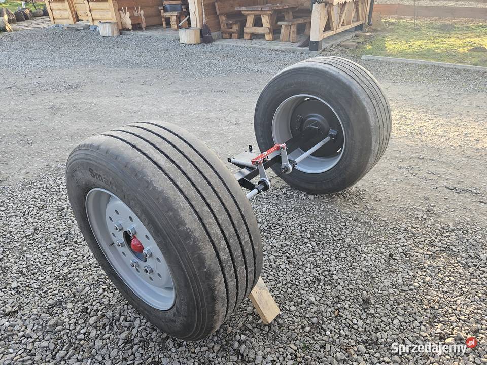 Oś do przyczepy rolniczej z hamulcem koła Wrocanka