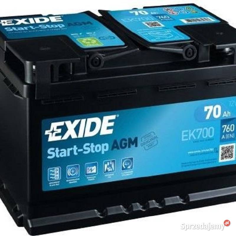 Akumulator EXIDE AGM STARTSTOP EK700 70Ah 760A Gdańsk
